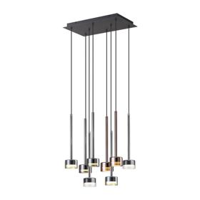 M7880/4000K  Tonic Rectangular Dimmable Pendant 8 Light 4000K Black/Chrome/Bronze/Copper